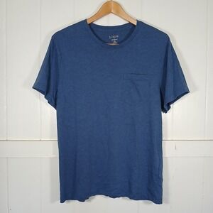J.Crew Oarsman Broken-In T-Shirt Mens Medium Blue Classic Fit Pocket Tee CI160